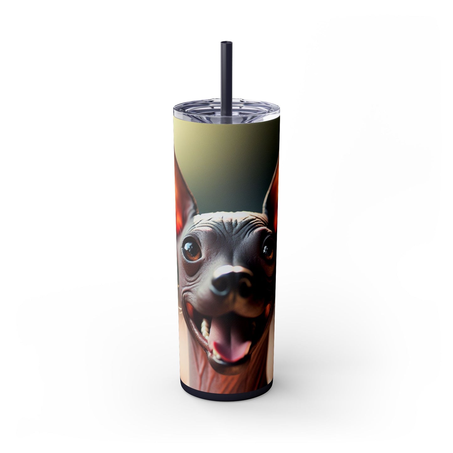 Xoloitzcuintli Skinny Tumbler with Straw, 20oz