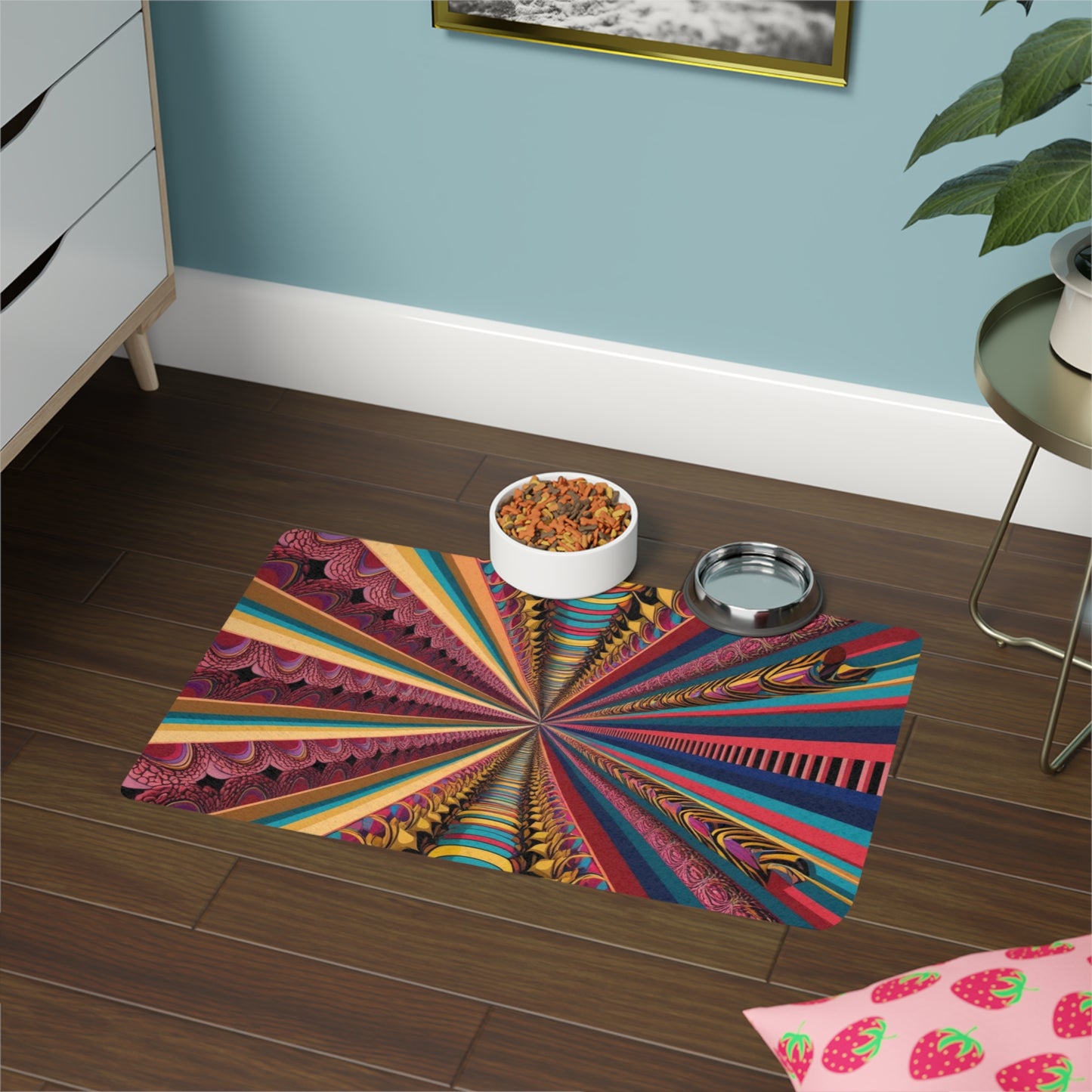 Pet Food Mat (12x18) - Optical Illusion