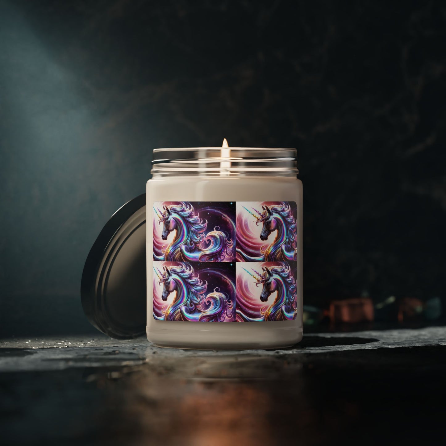 Glittery Psychedelic Unicorn- Scented Soy Candle, 9oz