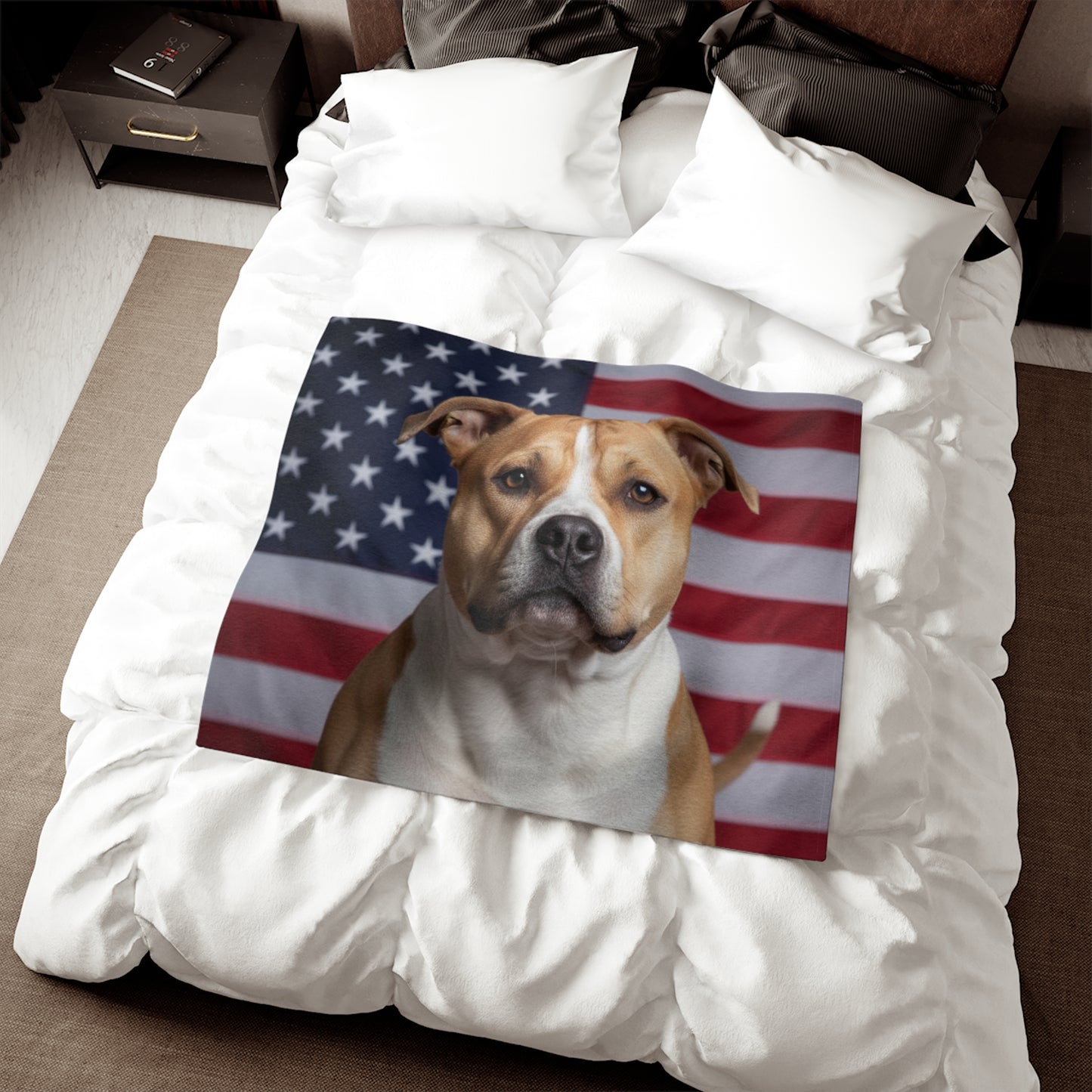 American Bully Patriotic Blanket