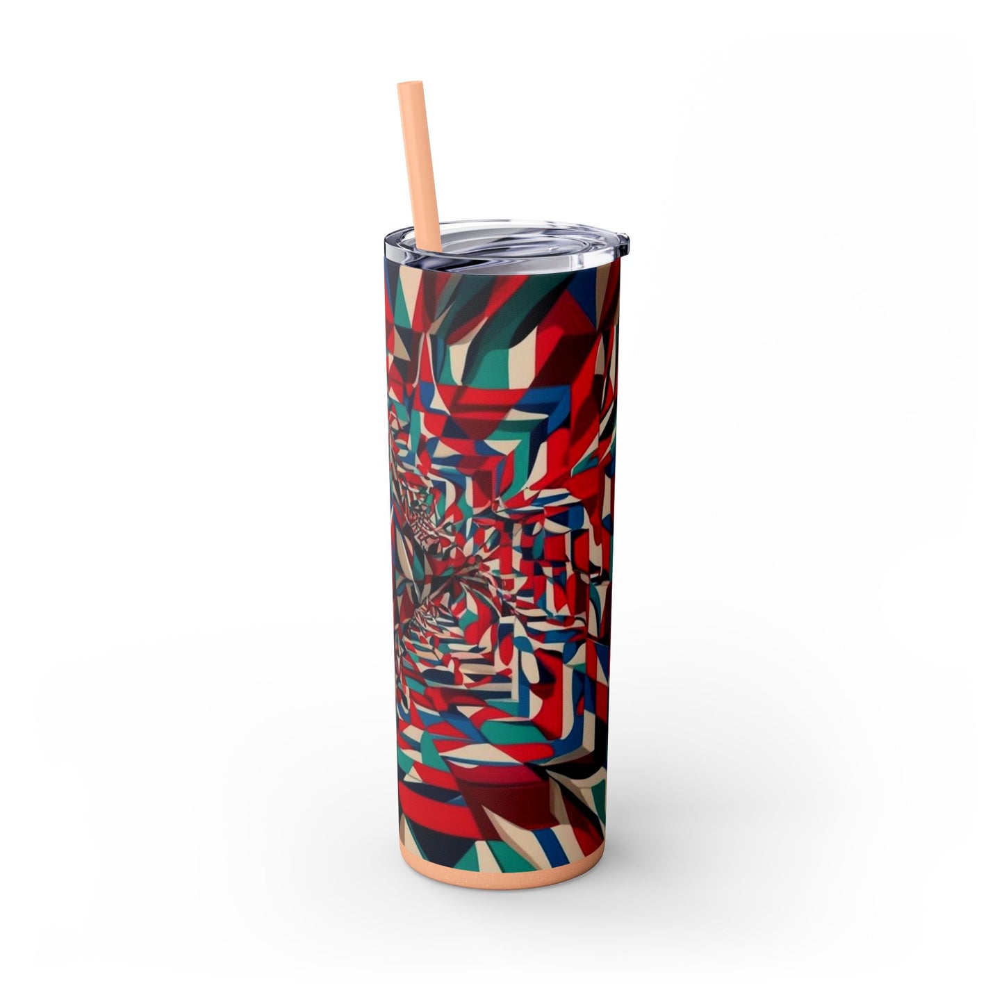Optical Illusion Skinny Tumbler with Straw, 20oz