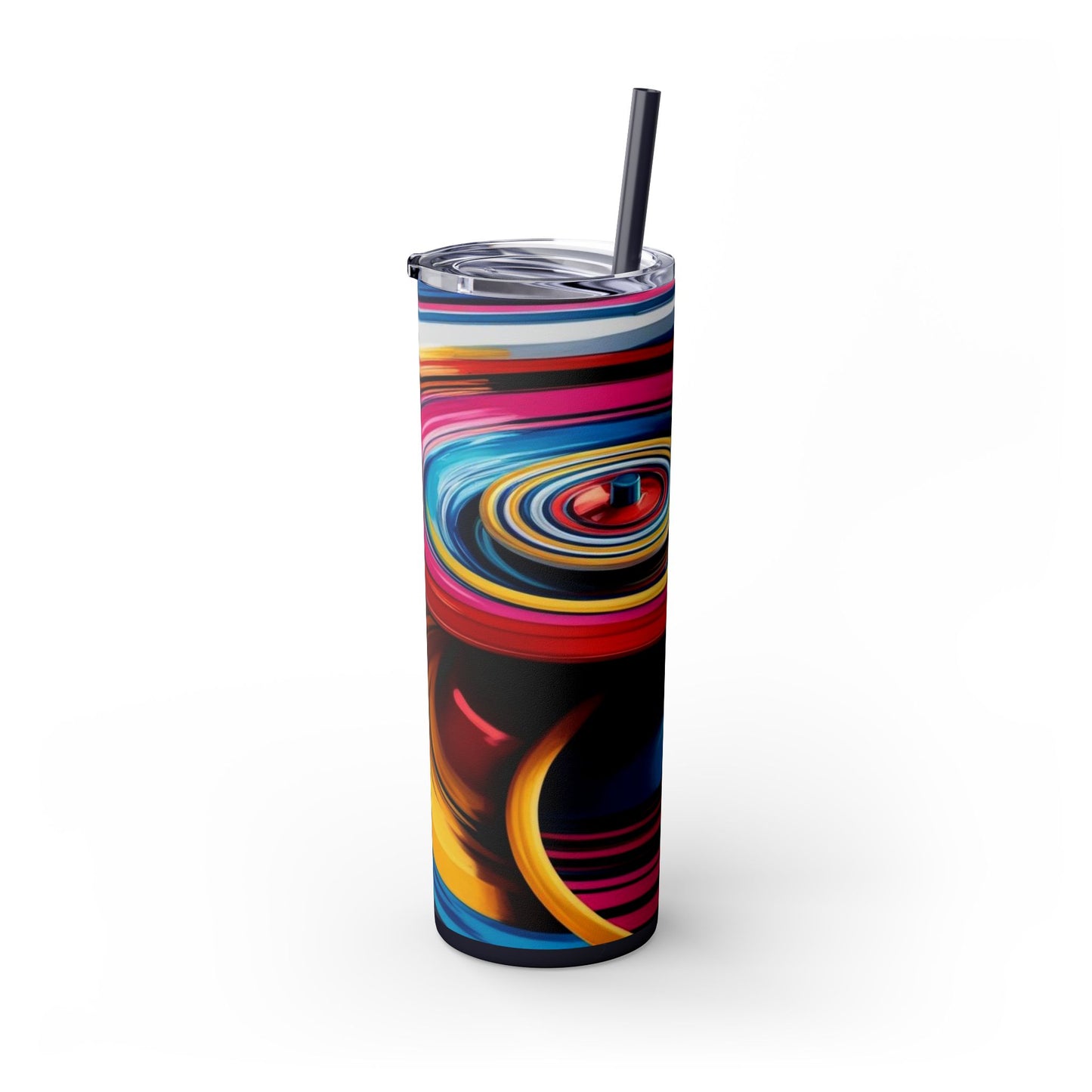 Optical Illusion Skinny Tumbler with Straw, 20oz