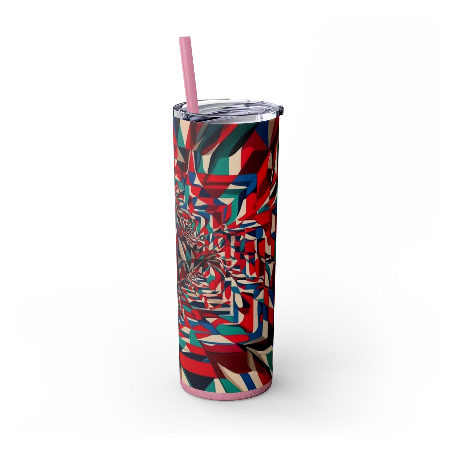Optical Illusion Skinny Tumbler with Straw, 20oz