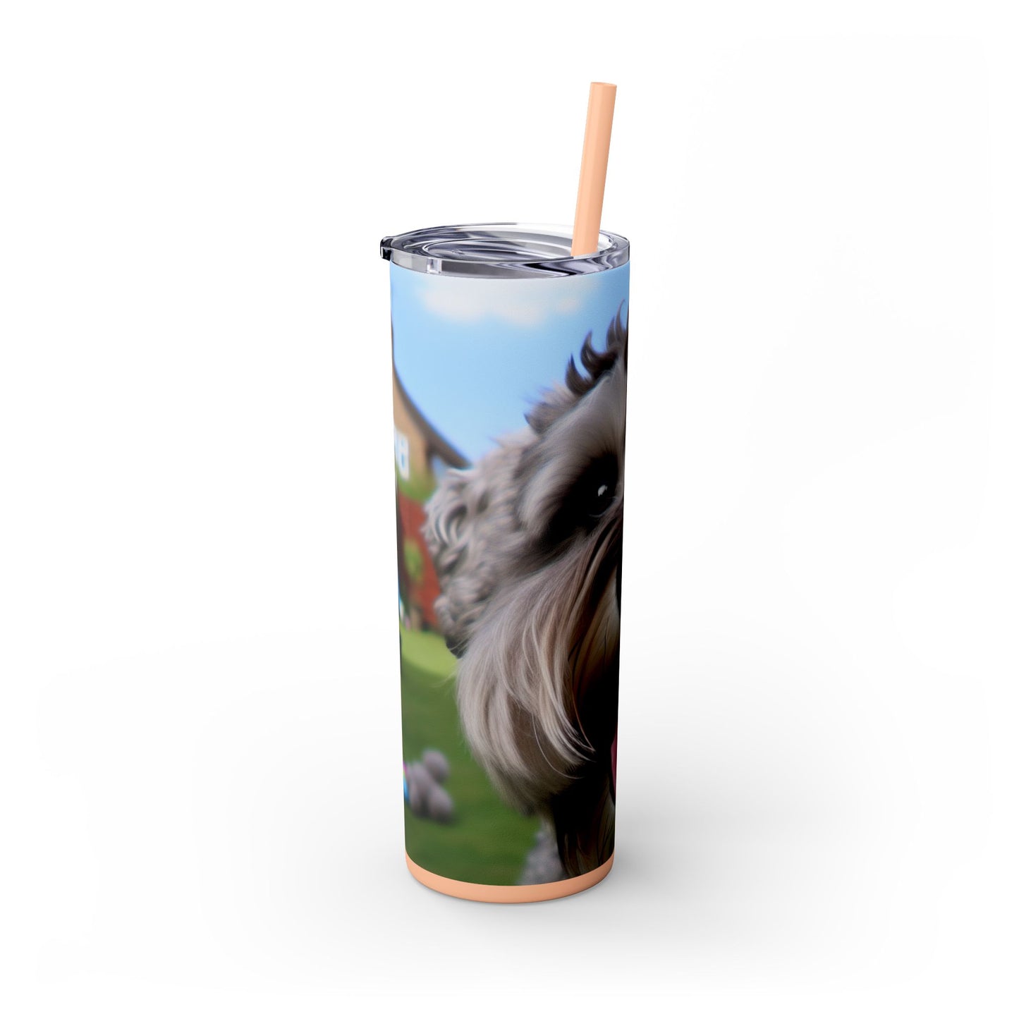 Schnoodle Skinny Tumbler with Straw, 20oz