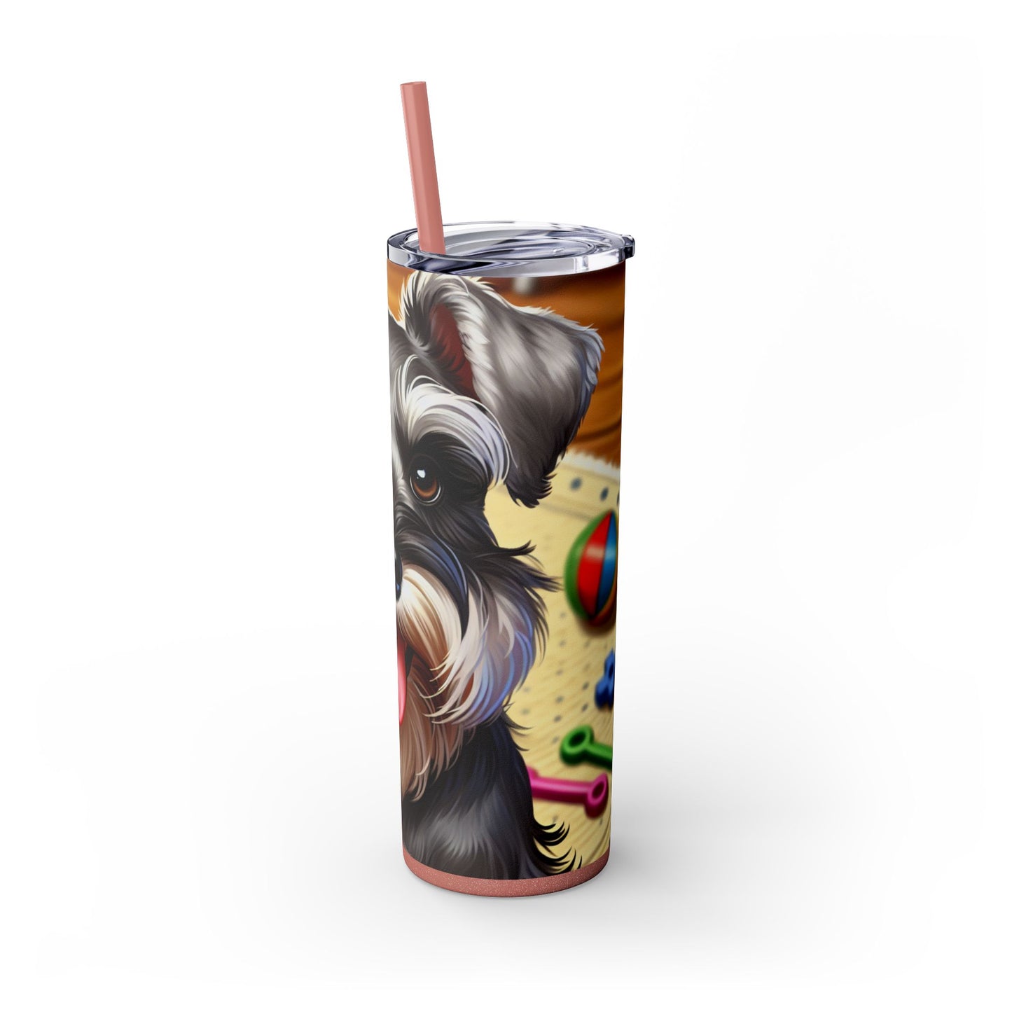 Miniature Schnauzer Skinny Tumbler with Straw, 20oz