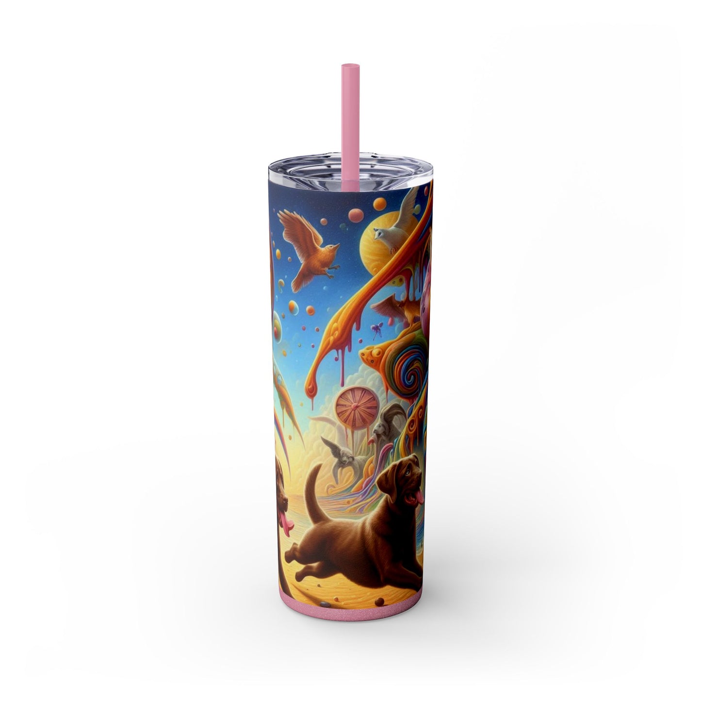 Gobelet Labrador en chocolat avec paille, 590 ml