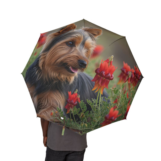 Silky Terrier Semi-Automatic Foldable Umbrella