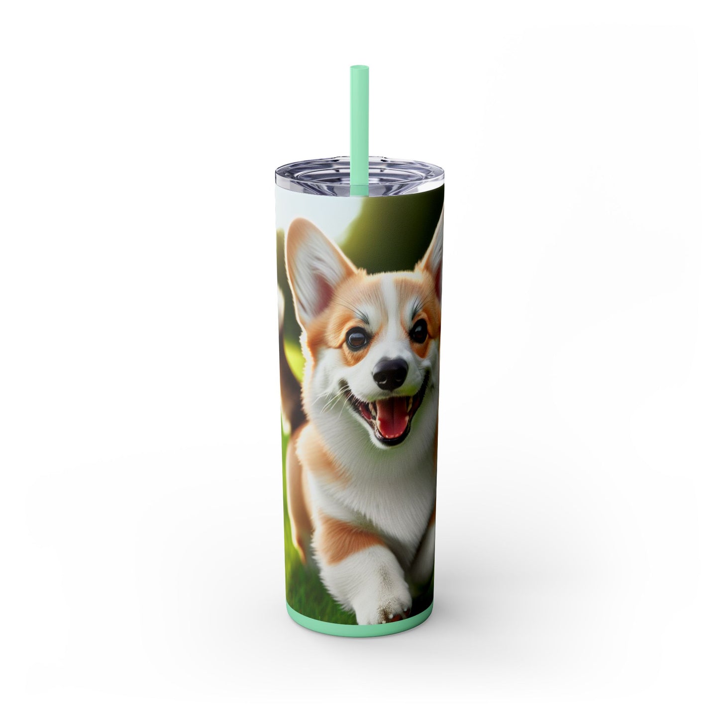Welsh Corgi Pembroke Skinny Tumbler with Straw, 20oz