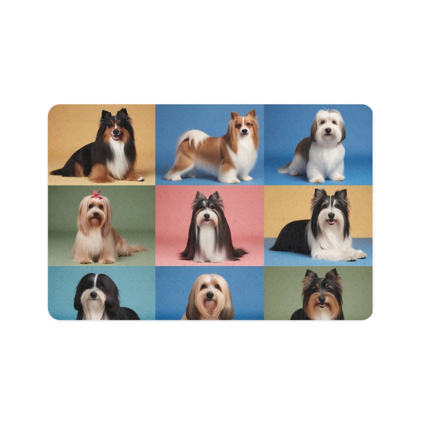 Pet Food Mat (12x18) - Longhaired Dogs