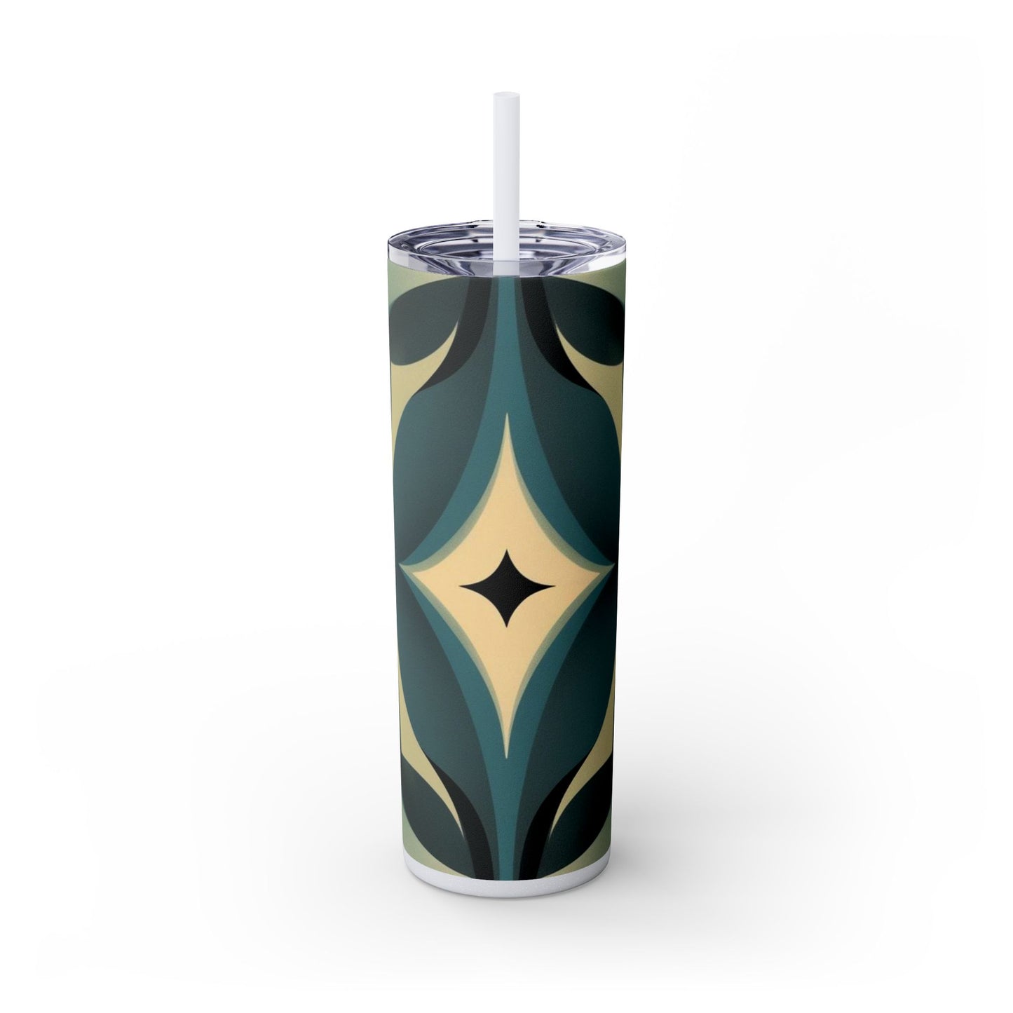 Optical Illusion Skinny Tumbler with Straw, 20oz