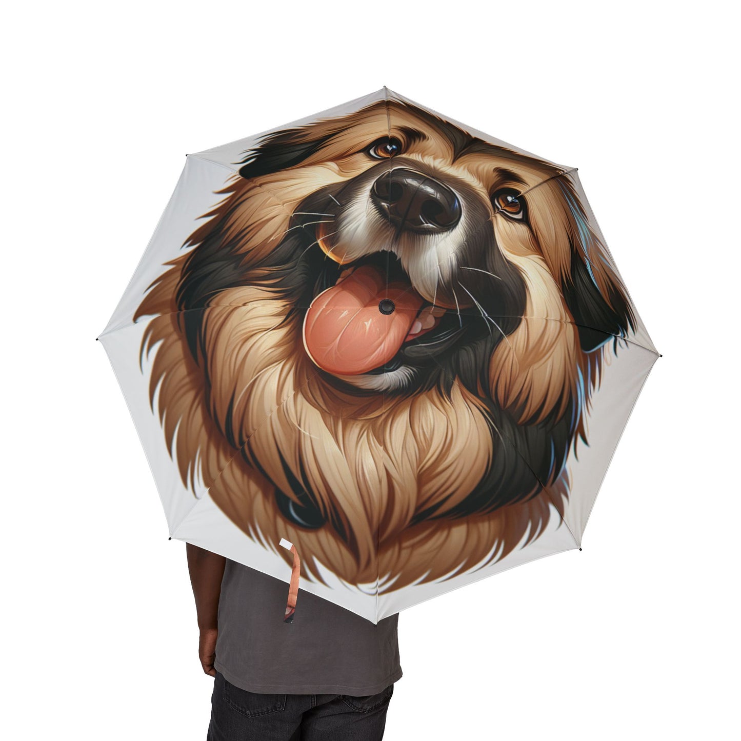 Paraguas plegable semiautomático de perro pastor caucásico