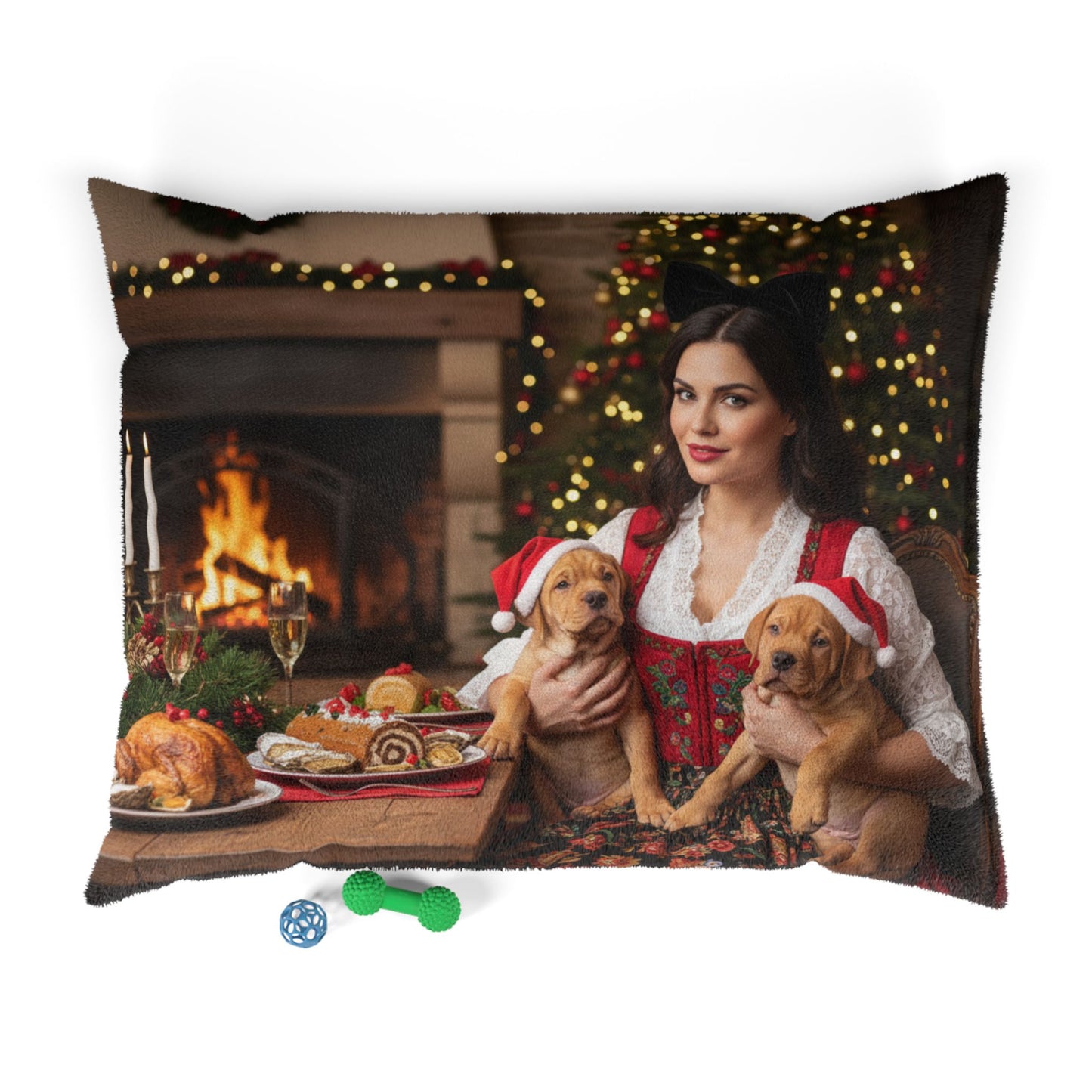 Holiday Fireplace Cozy Pet Bed