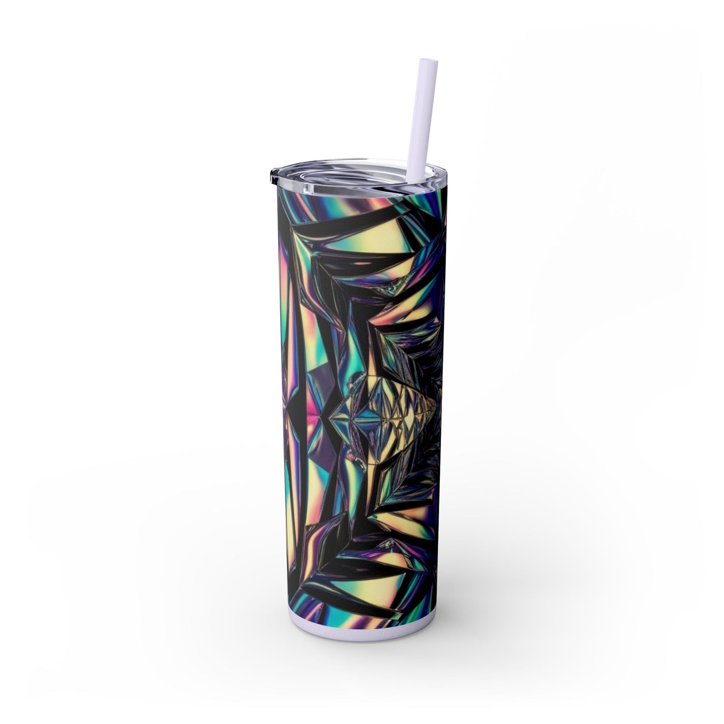 Optical Illusion Skinny Tumbler with Straw, 20oz