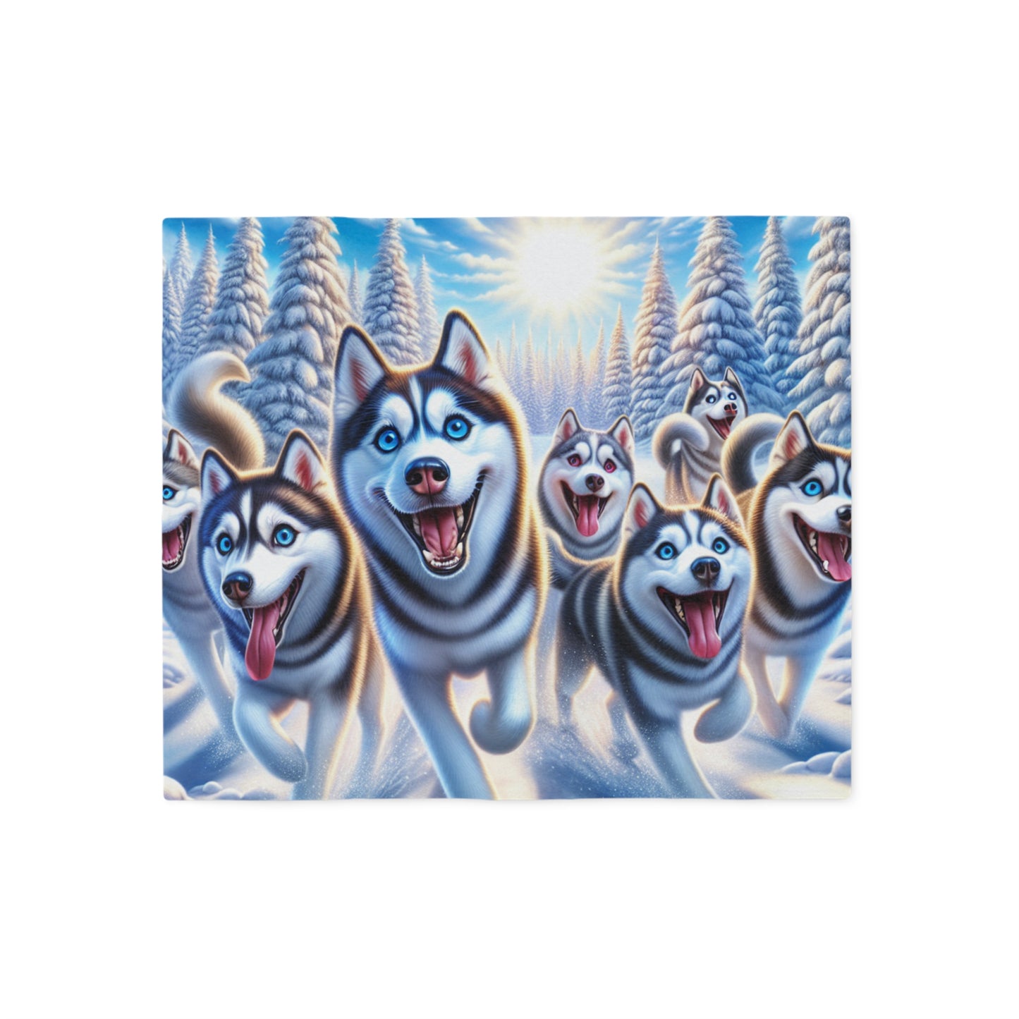 Manta de sudadera con diseño de husky siberiano
