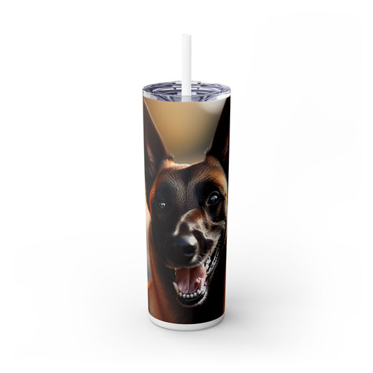 Belgian Shepherd Dog Malinois Tumbler with Straw, 20oz