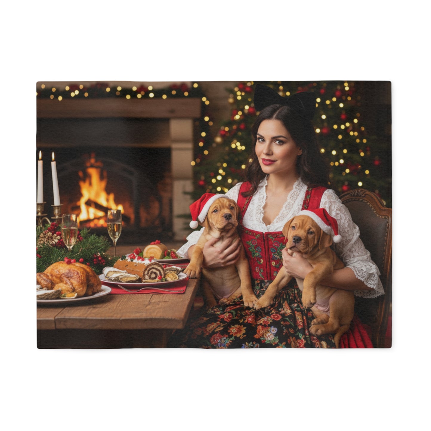 Holiday Fireplace Cozy Blanket