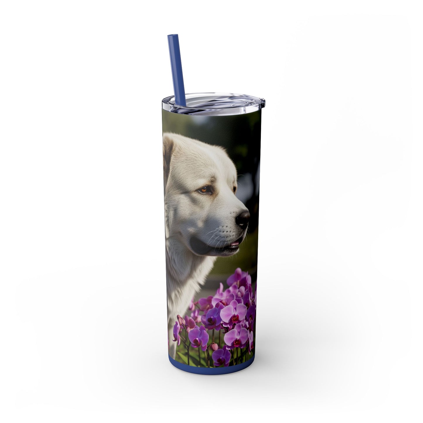 Gobelet isotherme avec paille, motif Berger du Caucase, 590 ml