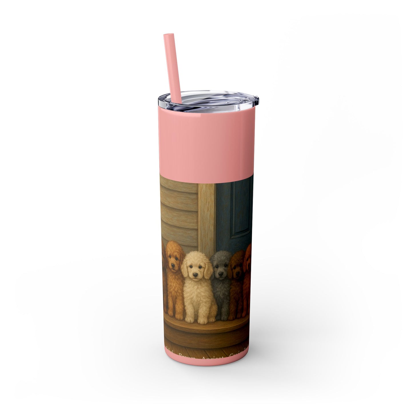Poodle puppies Tumbler with Straw, 20oz