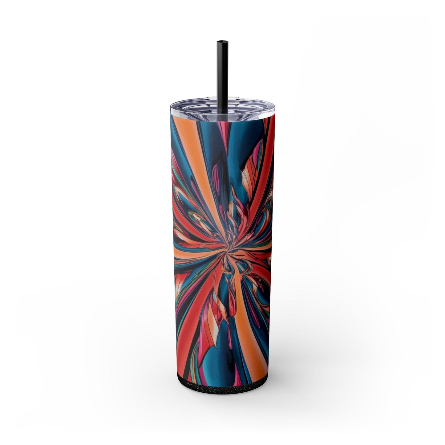 Optical Illusion Skinny Tumbler with Straw, 20oz
