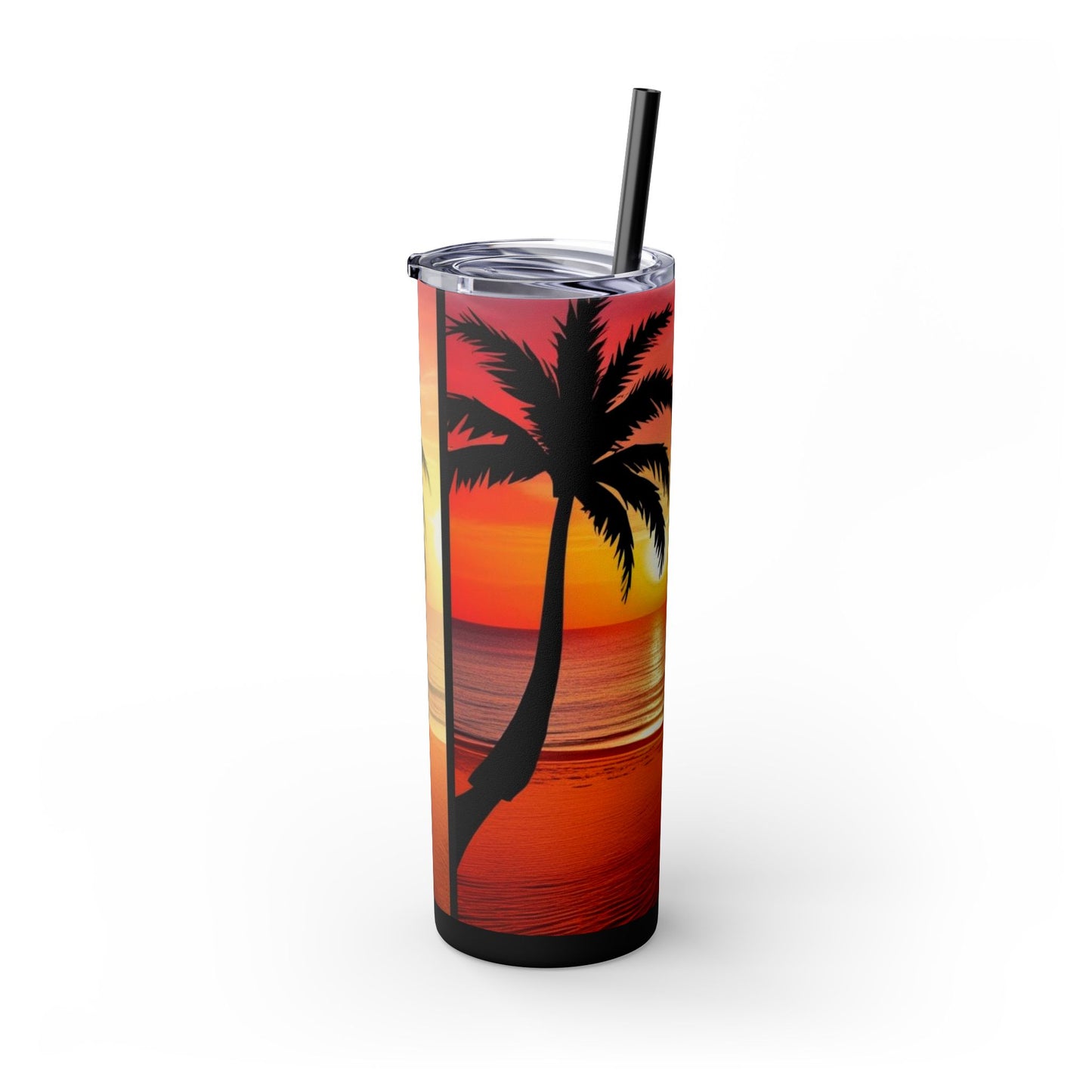 Brilliant Sunrise Skinny Tumbler with Straw, 20oz