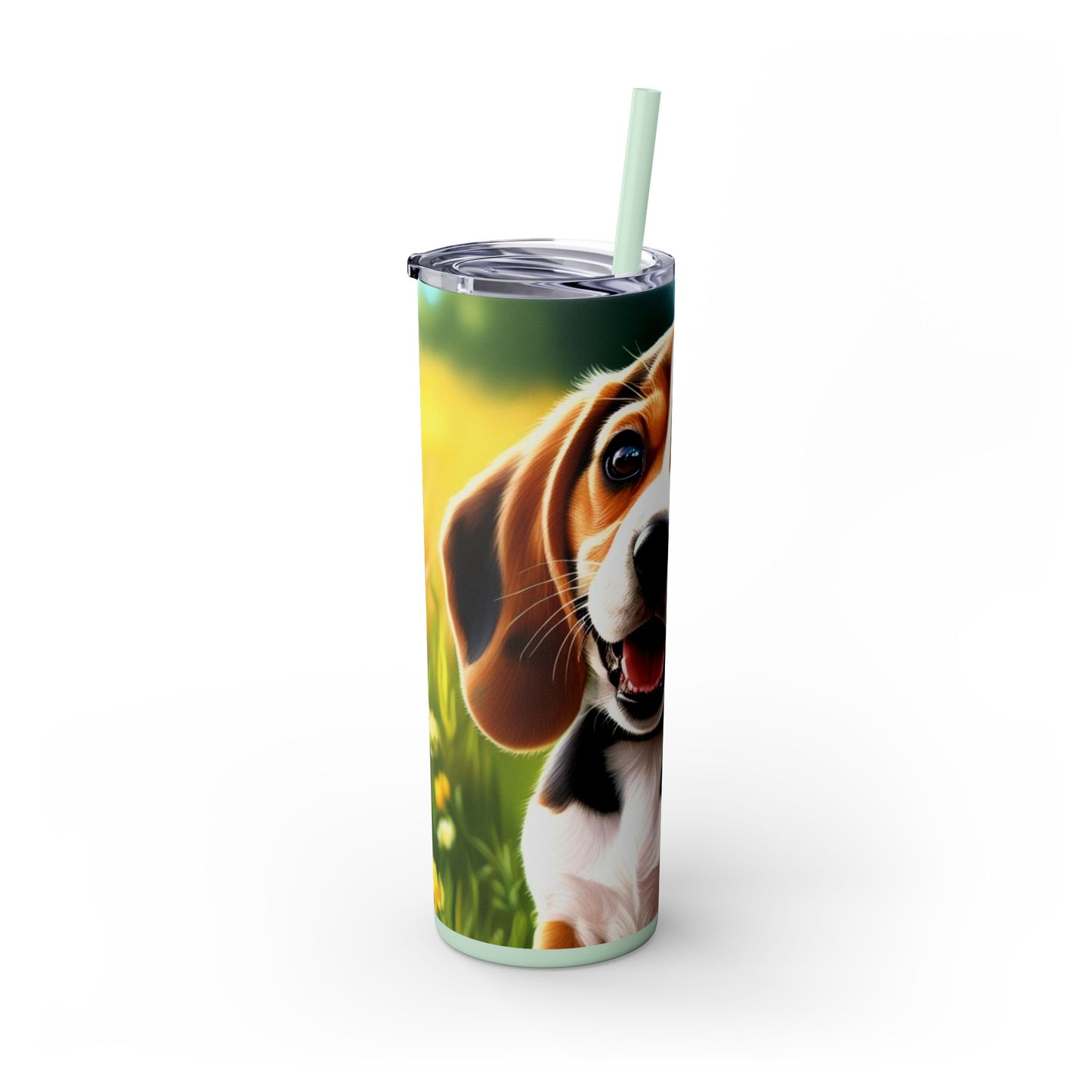Beagle Skinny Tumbler with Straw, 20oz