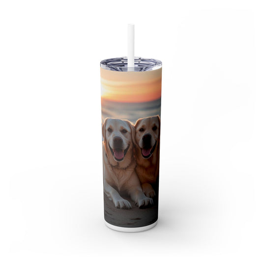 Labrador Retriever Love Skinny Tumbler with Straw, 20oz