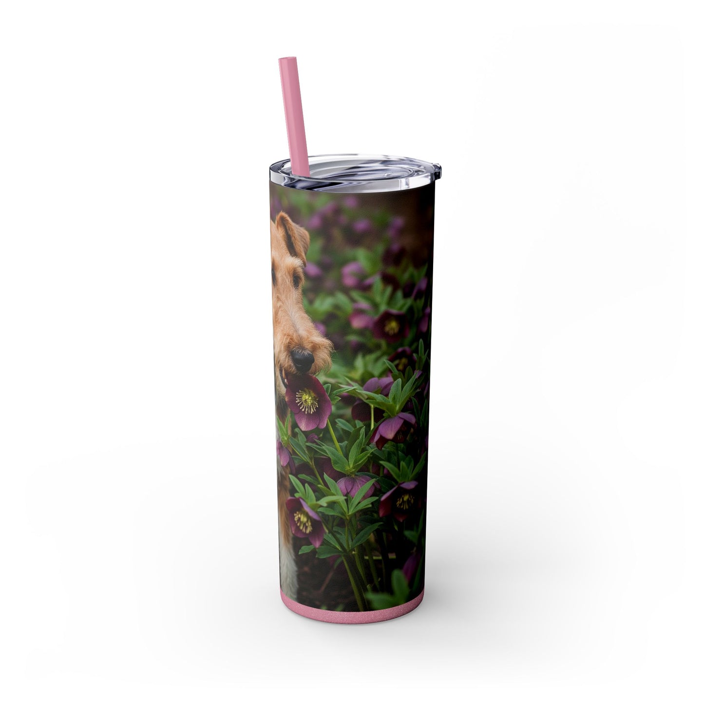 Wire Fox Terrier Skinny Tumbler with Straw, 20oz