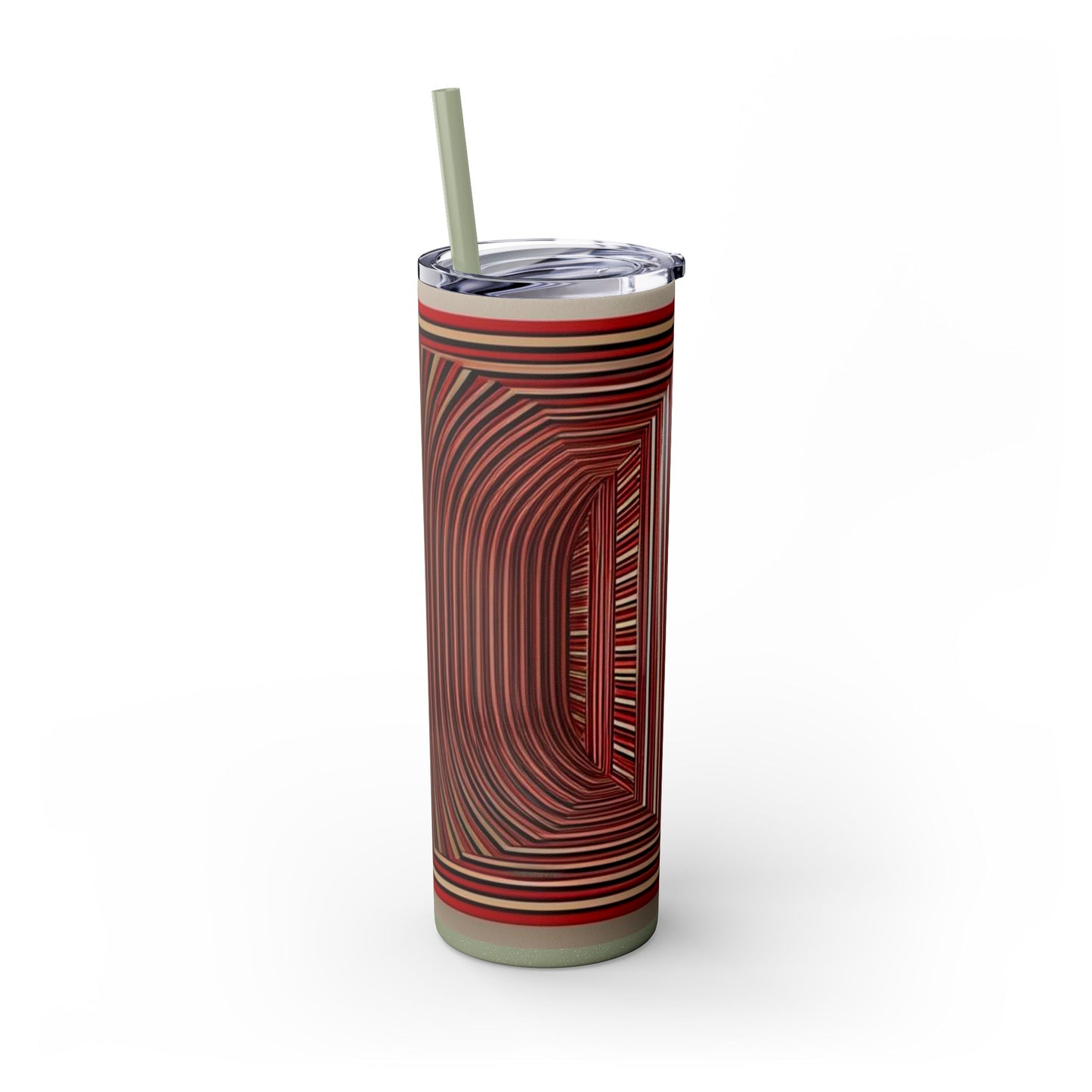 Optical Illusion Skinny Tumbler with Straw, 20oz