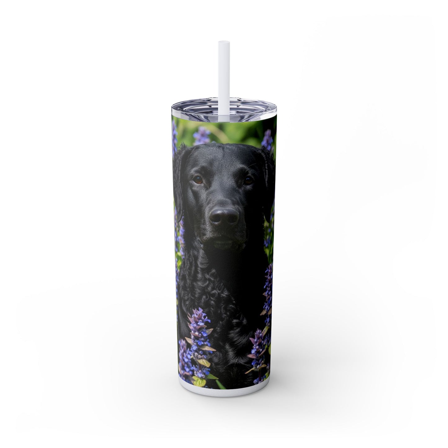 Gobelet isotherme à paille en forme de retriever à poil frisé, 590 ml