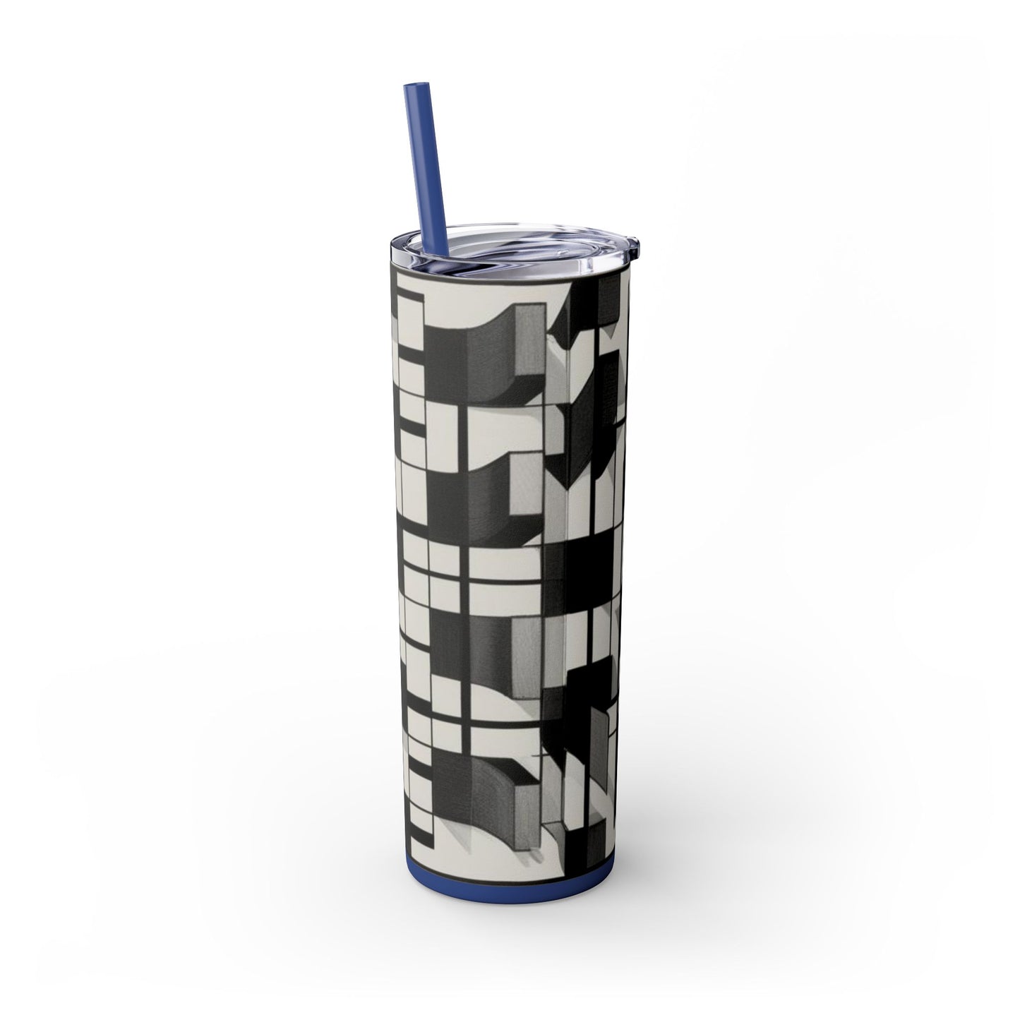 Optical Illusion Skinny Tumbler with Straw, 20oz