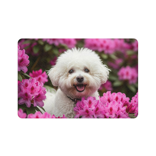 A Pet Food Mat (12x18) - A Bichon Frise