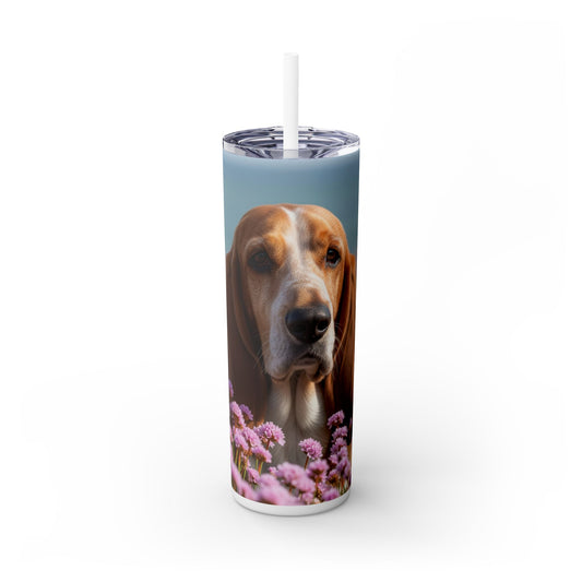 Basset Fauve de Bretagne Skinny Tumbler with Straw, 20oz
