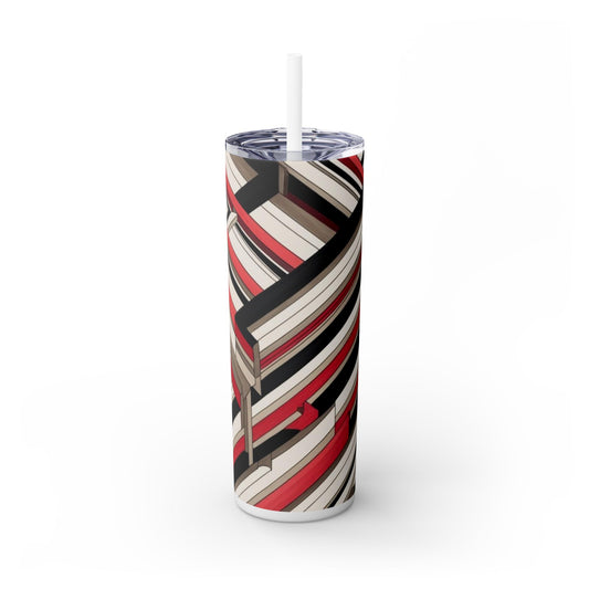 Optical Illusion Skinny Tumbler with Straw, 20oz