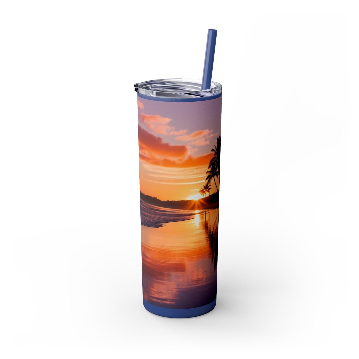 Brilliant Sunrise Skinny Tumbler with Straw, 20oz