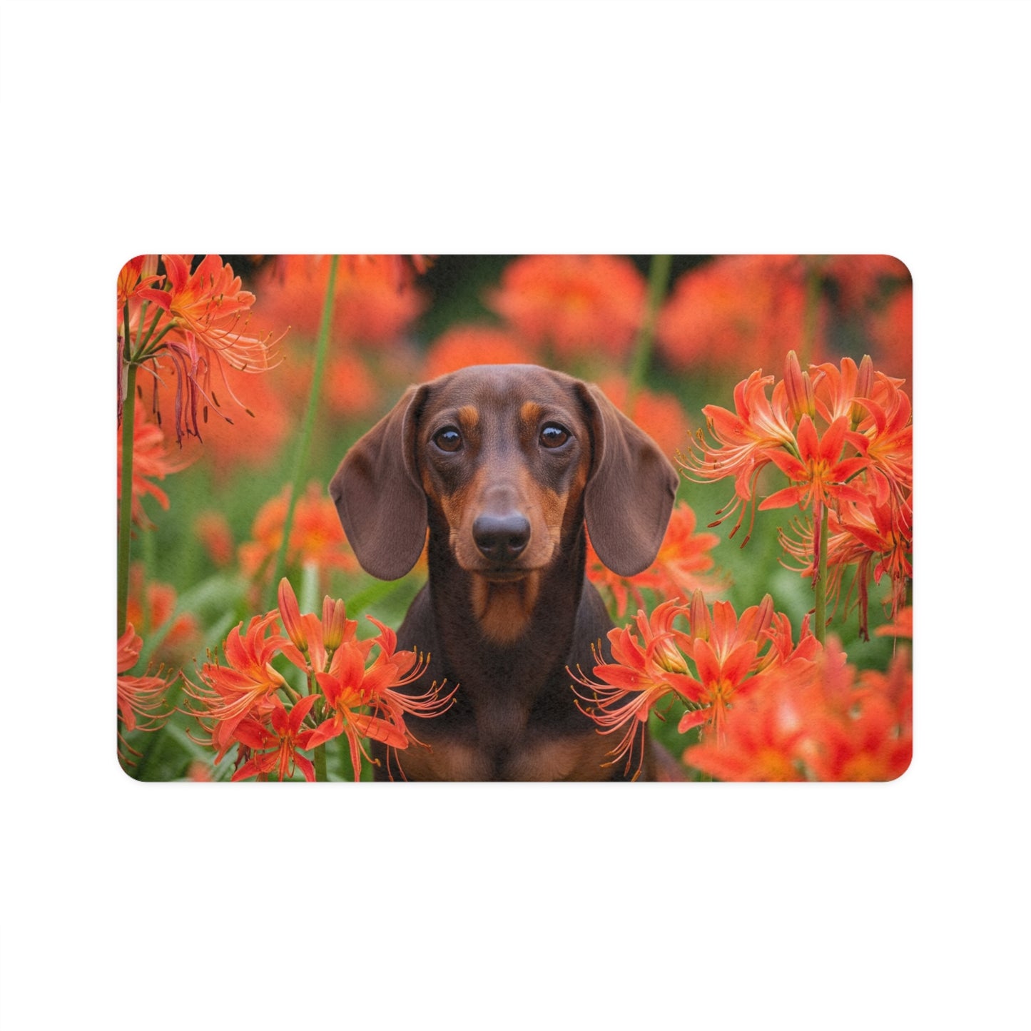 Tapis pour gamelle d'animal (12 x 18) - Teckel
