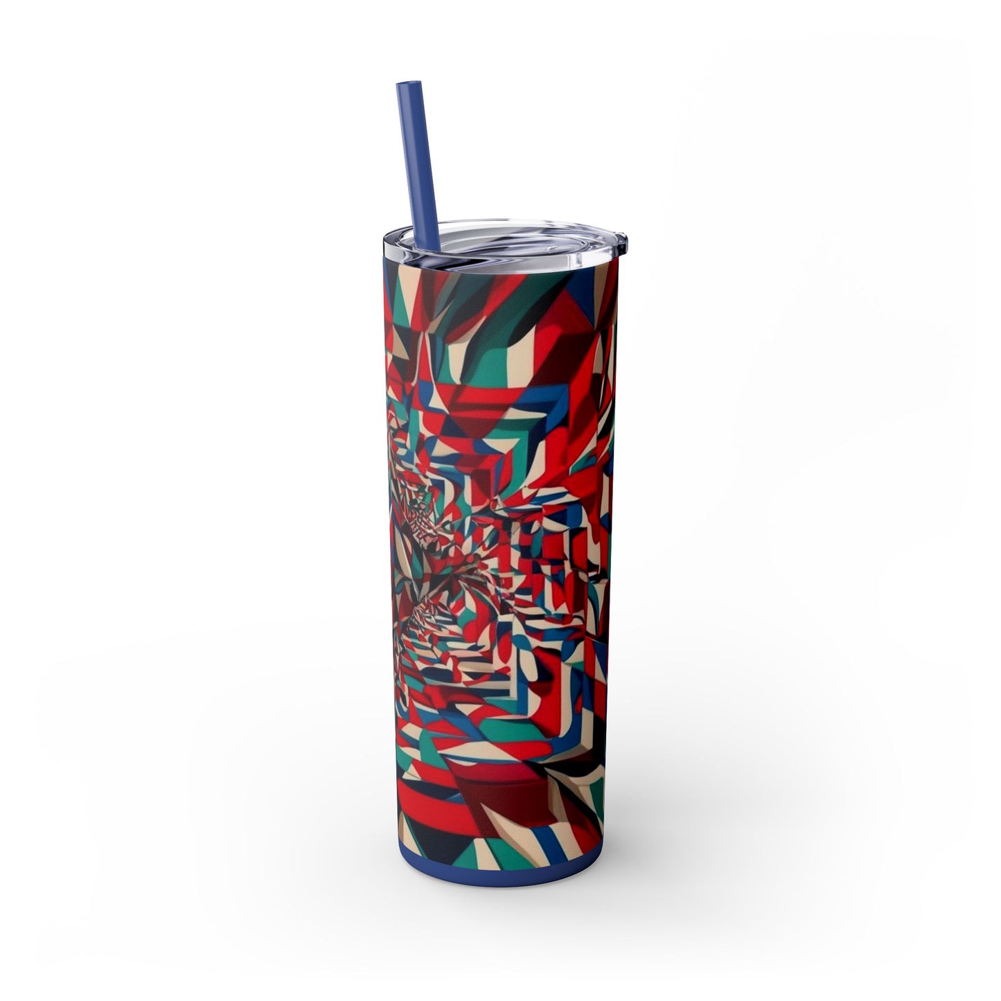 Optical Illusion Skinny Tumbler with Straw, 20oz