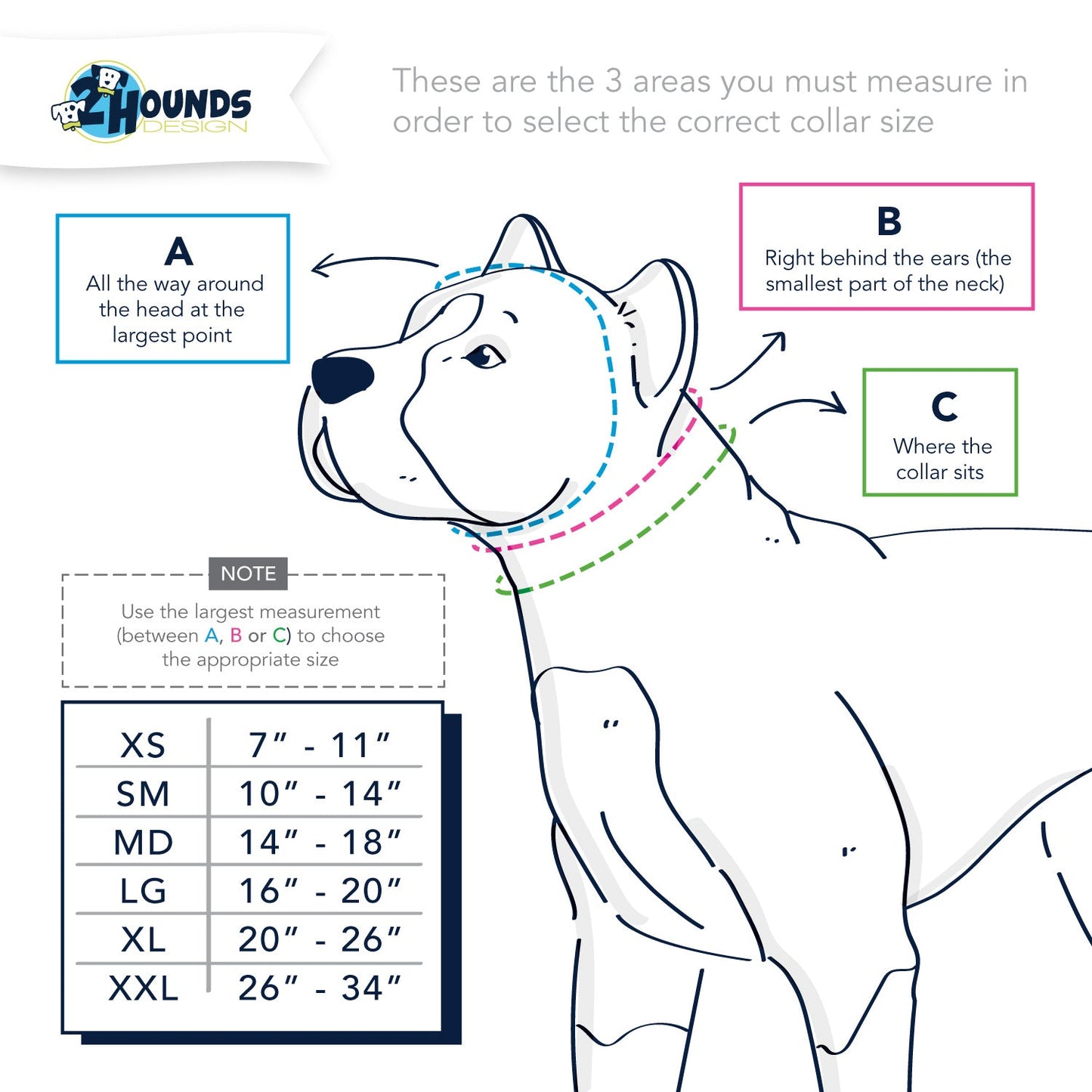 Collar de nailon para perro azul marino de 5/8″ y 1″