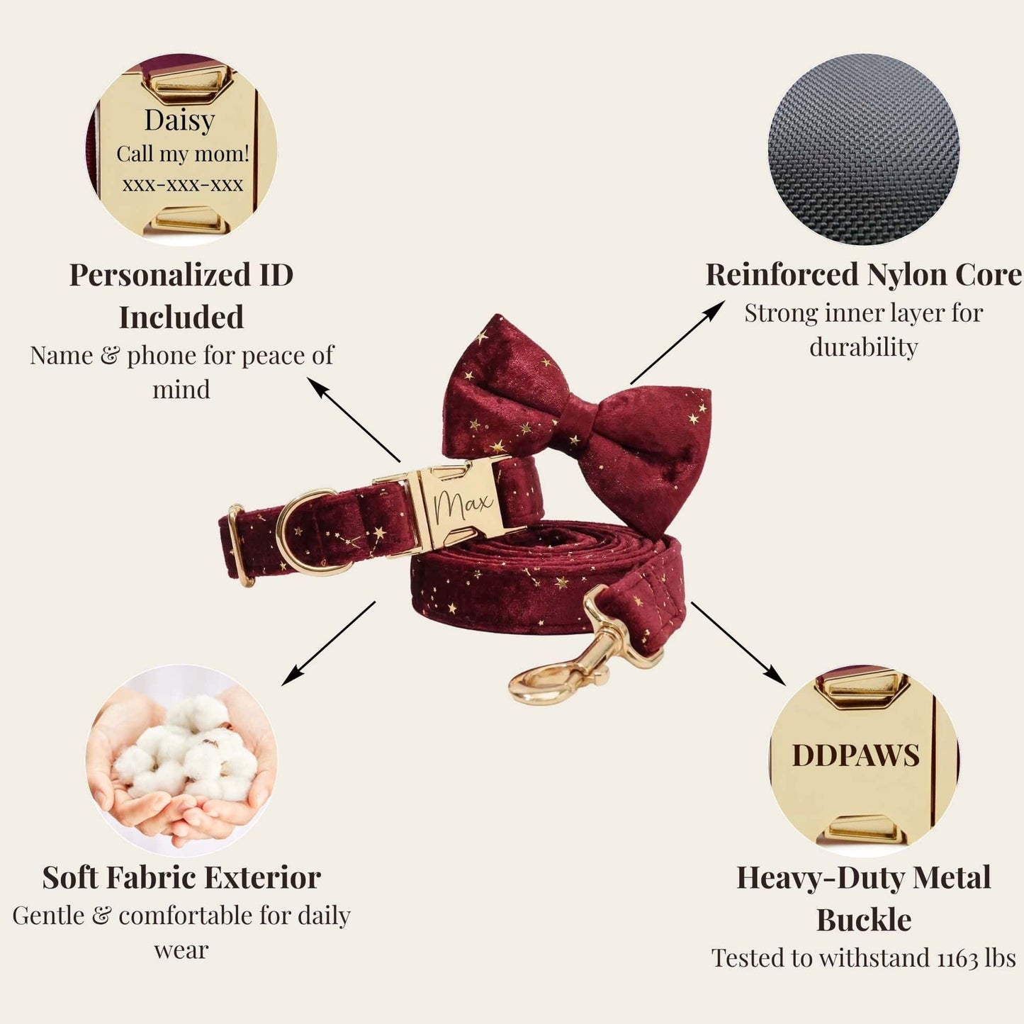 Ensemble classique personnalisé Velvet Wine Star