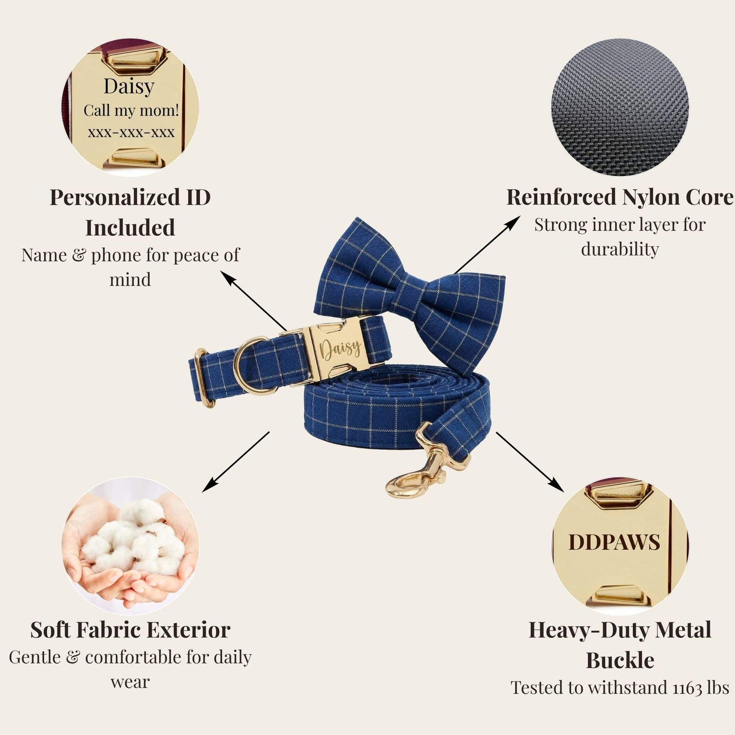Conjunto clásico de cuadros azul oscuro personalizado