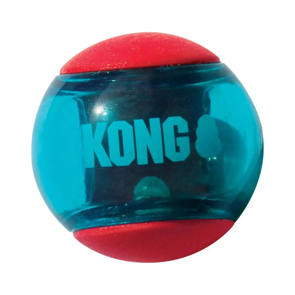 Balle d'action KONG Squeezz rouge, lot de 2, grande, jouet à lancer pour chien qui couine, 7,6 cm 
