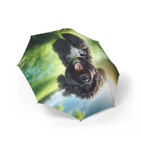 Portuguese Water Dog Semi-Automatic Foldable Umbrella
