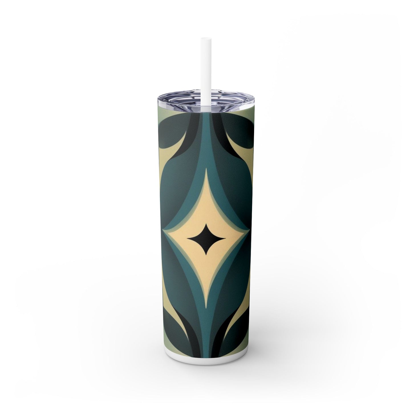Optical Illusion Skinny Tumbler with Straw, 20oz