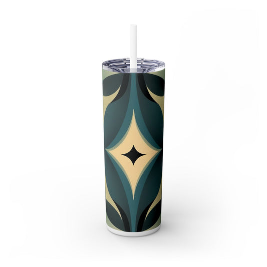 Optical Illusion Skinny Tumbler with Straw, 20oz