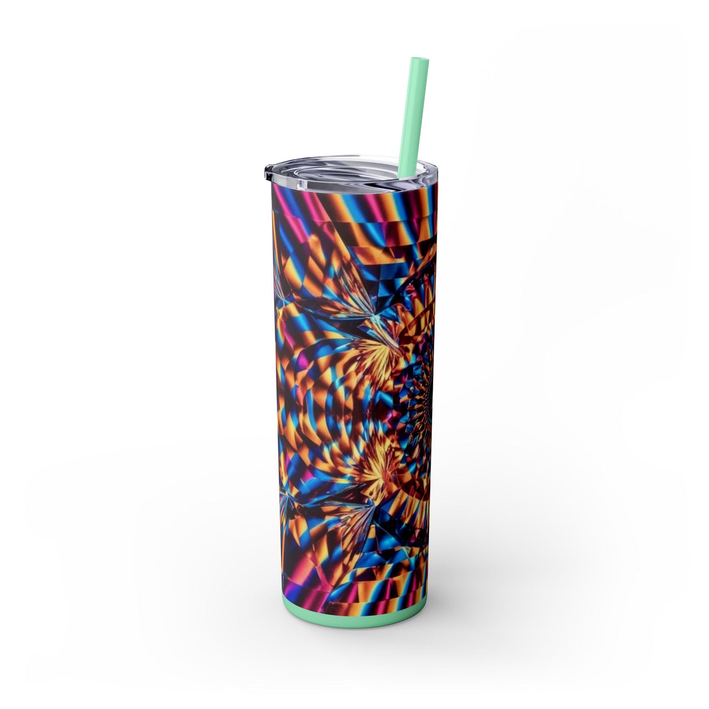 Optical Illusion Skinny Tumbler with Straw, 20oz