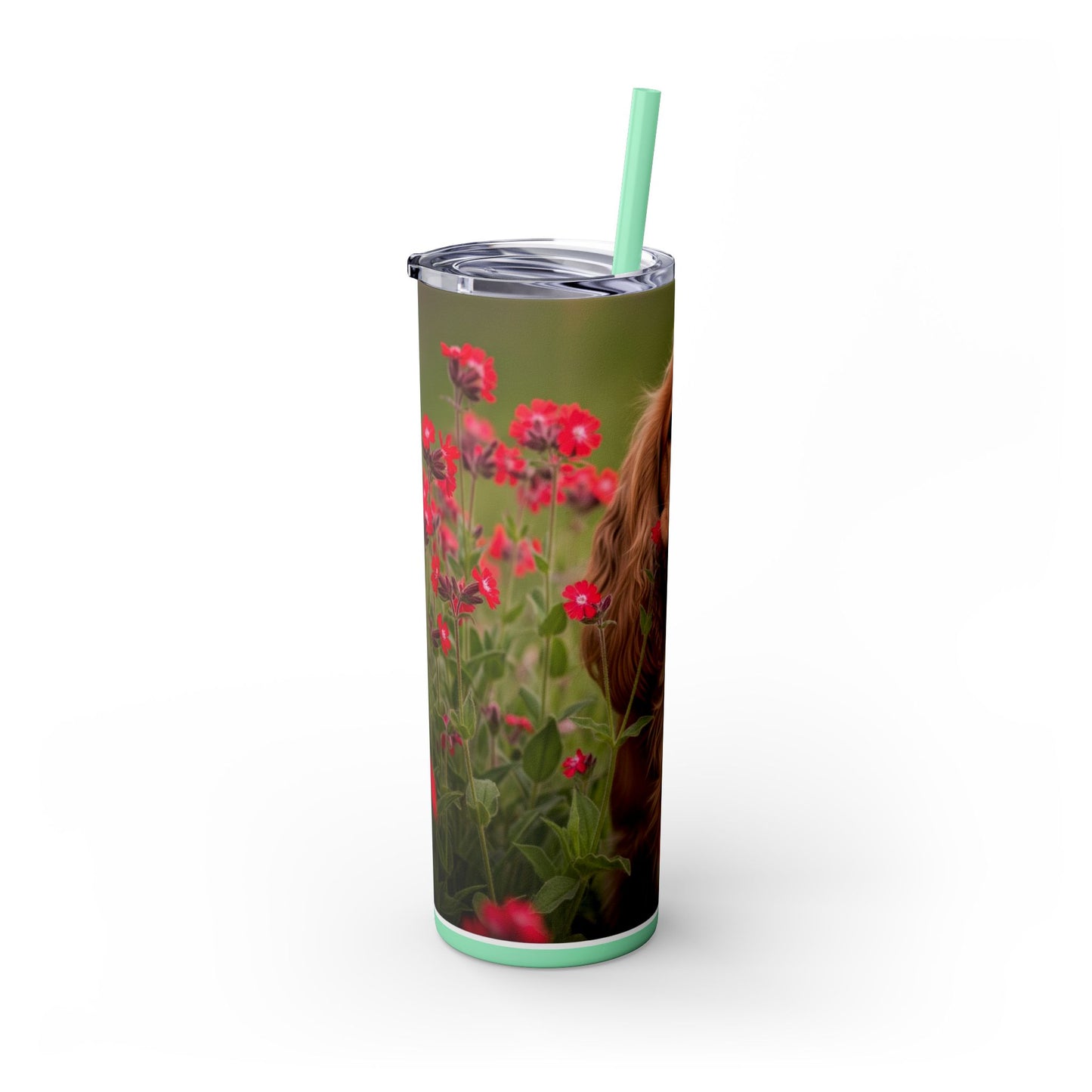 Vaso delgado con pajita de Cocker Spaniel, 20 oz