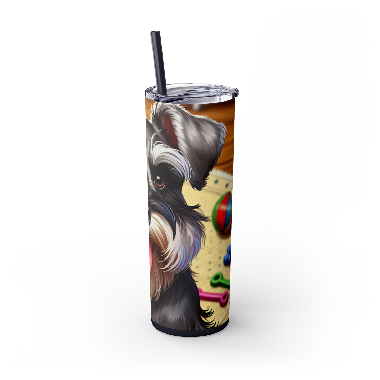 Miniature Schnauzer Skinny Tumbler with Straw, 20oz
