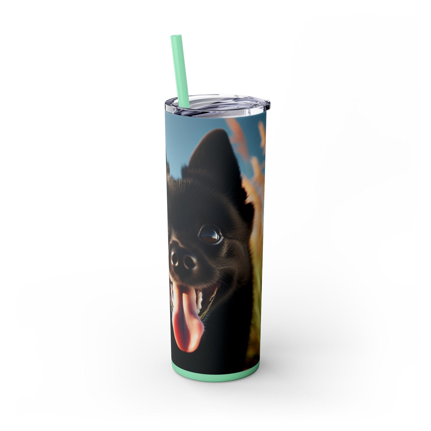 Schipperke Skinny Tumbler with Straw, 20oz