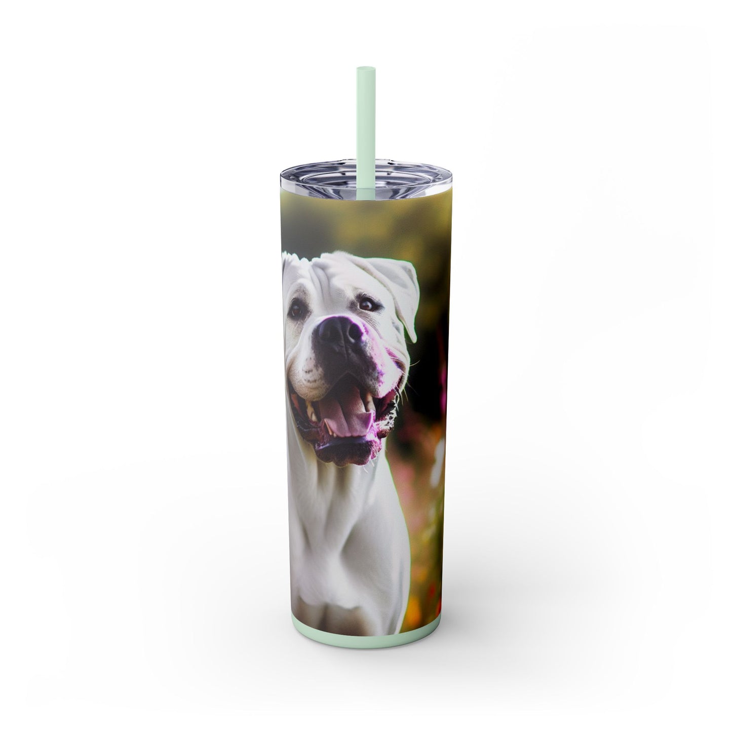 Vaso Dogo Argentino con pajita, 20 oz