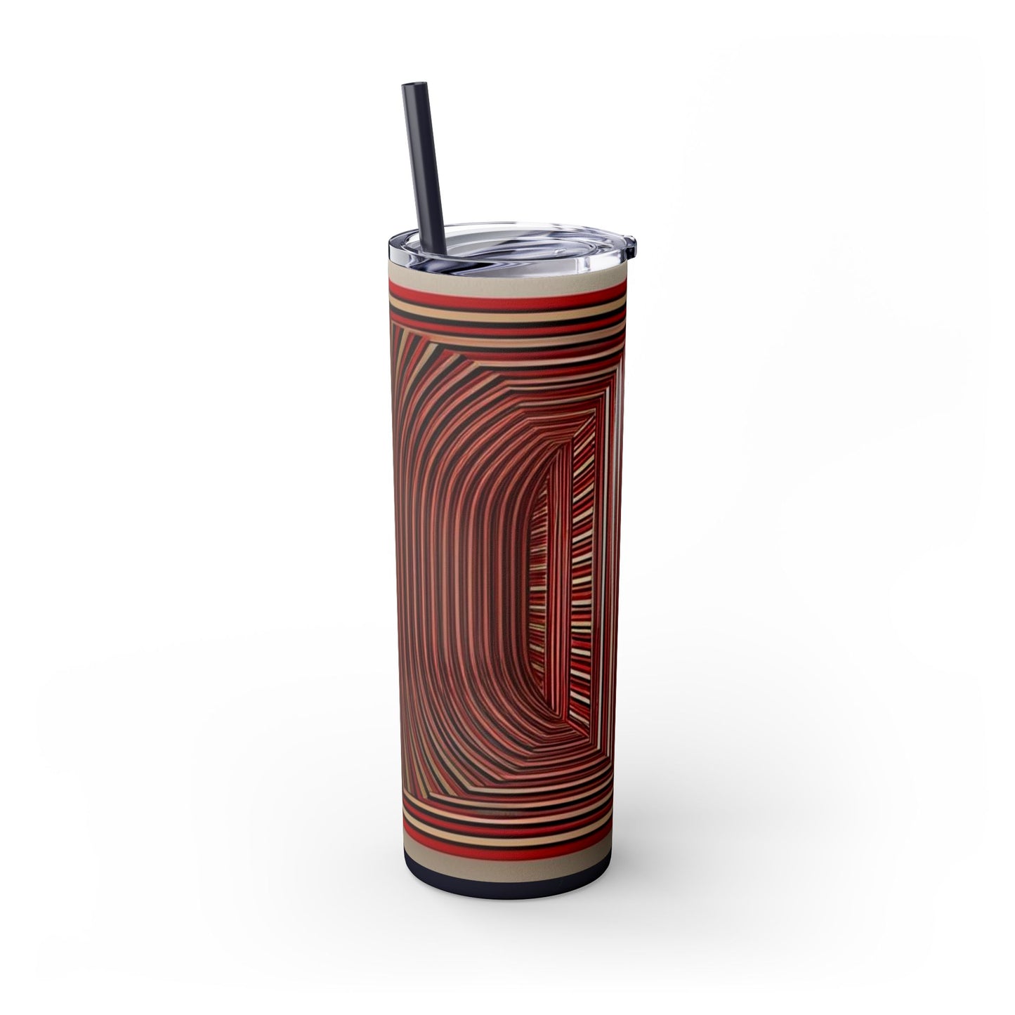 Optical Illusion Skinny Tumbler with Straw, 20oz