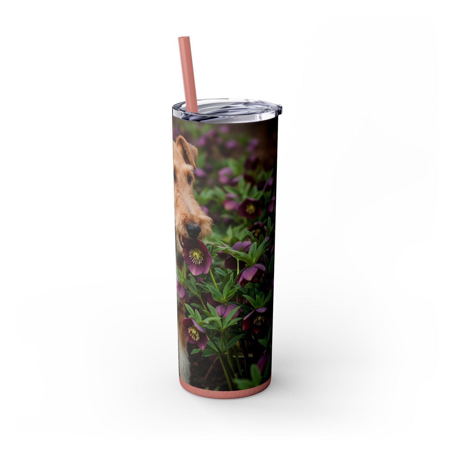 Wire Fox Terrier Skinny Tumbler with Straw, 20oz